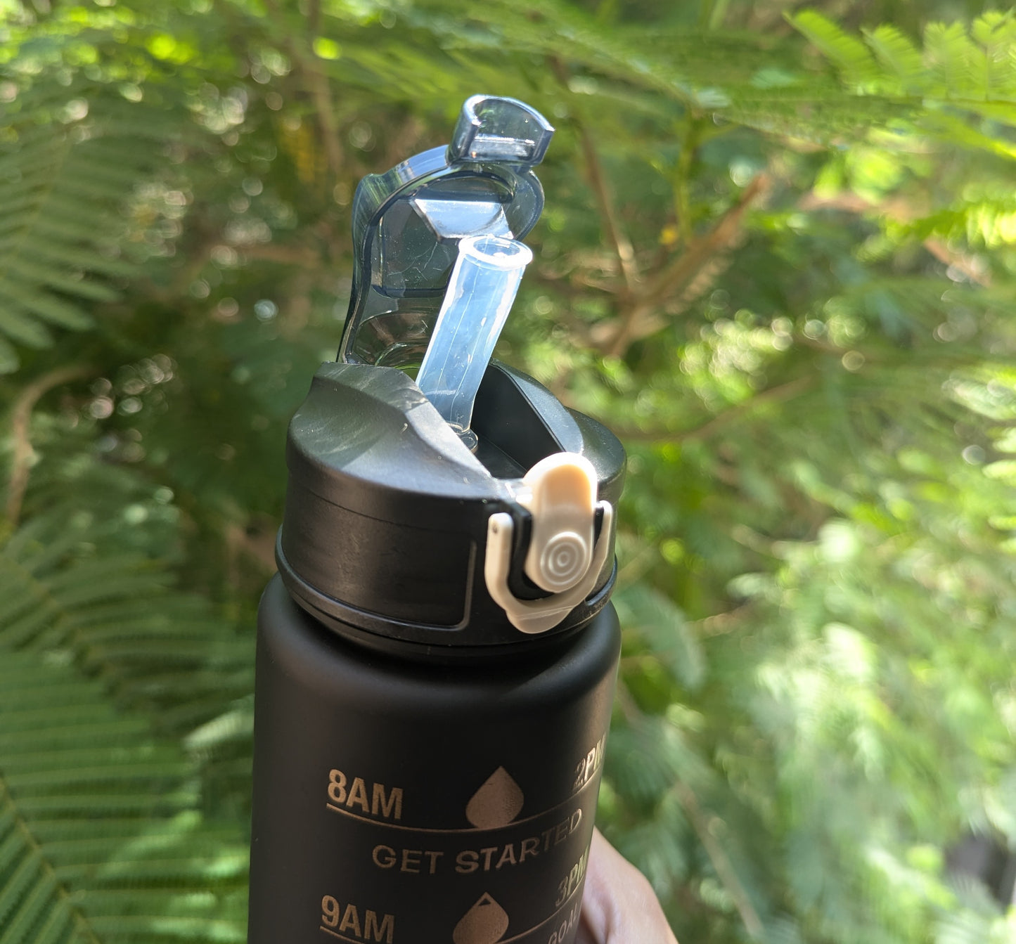 900ml black motivational bottle