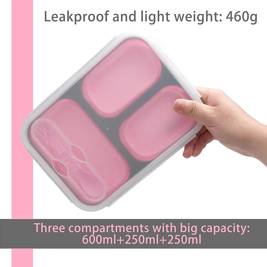 Silicone lunchbox 3 sections