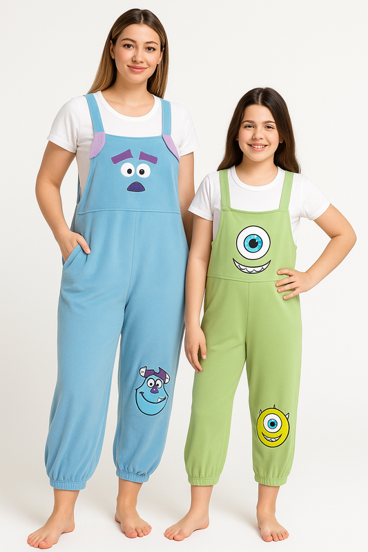 Monsters Inc.–Inspired Summer Jumpsuits – Sulley & Mike Wazowski Editions (Adults & Kids)