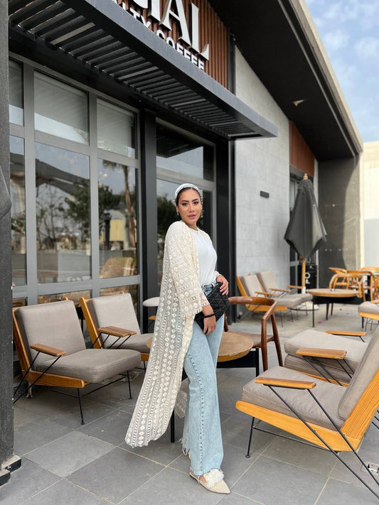 Off-white knitted cardigan