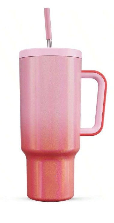 Red Pink thermal tumbler