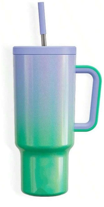 Green Purple thermal tumbler