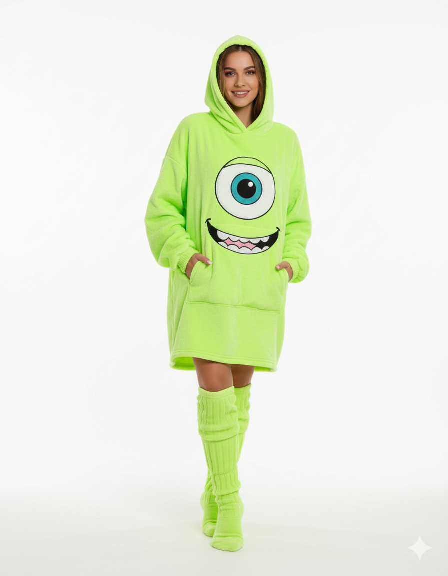 shalaby or mared (Monsters, Inc.) Hoodie Blankets with Matching Socks
