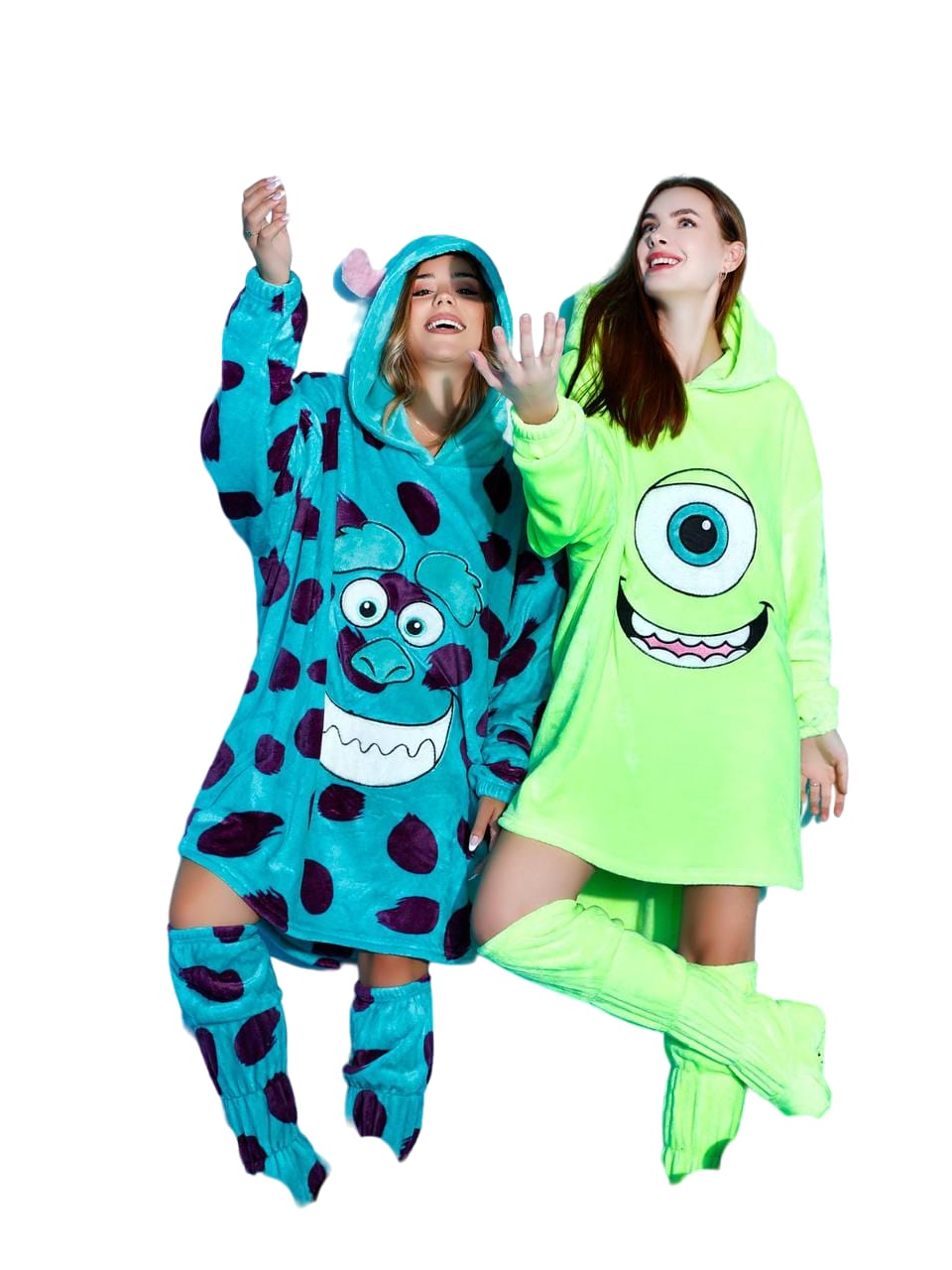 shalaby or mared (Monsters, Inc.) Hoodie Blankets with Matching Socks