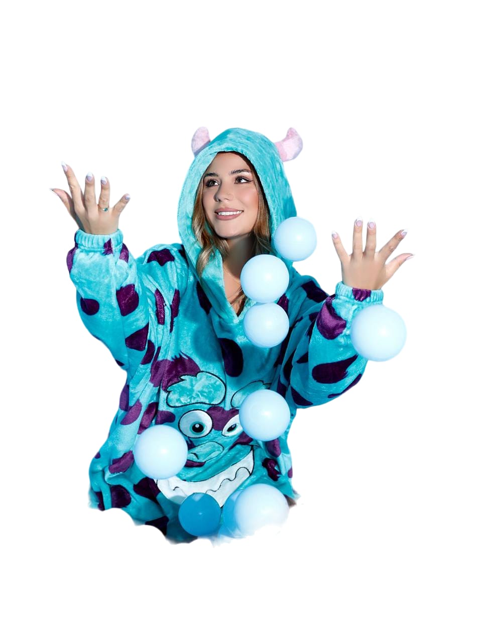 shalaby or mared (Monsters, Inc.) Hoodie Blankets with Matching Socks