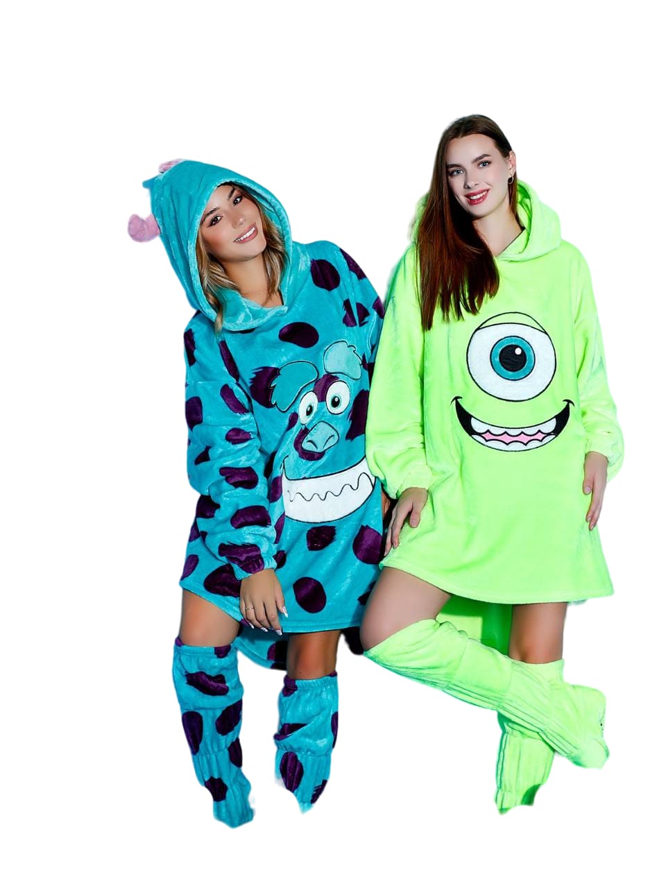 shalaby or mared (Monsters, Inc.) Hoodie Blankets with Matching Socks