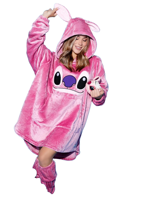 Stitch Hoodie Blanket with Matching Socks