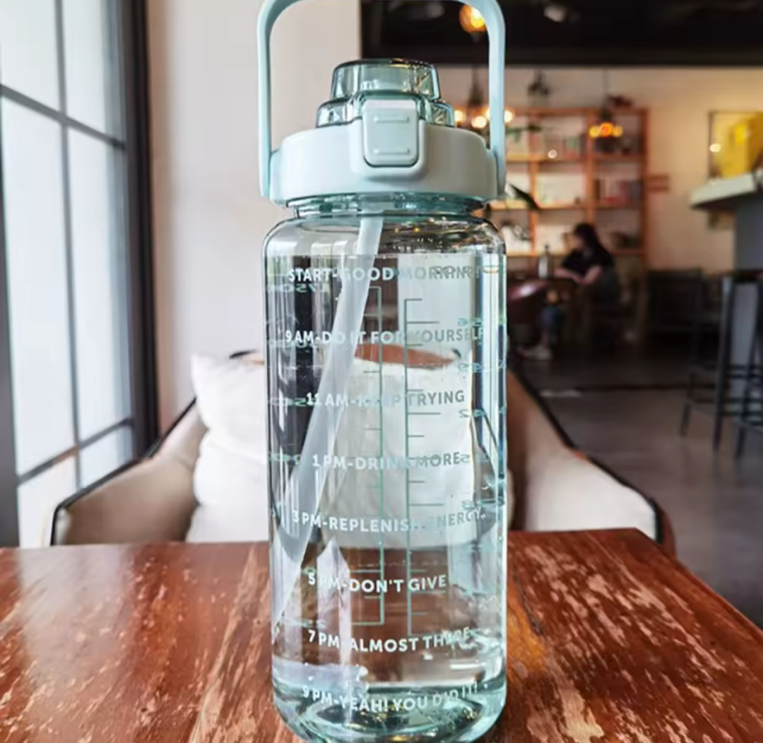 Pink transparent 2 litre bottle