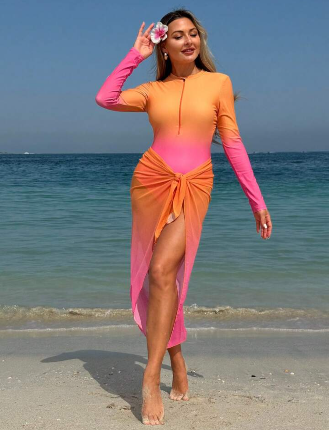 Orange pink Burkini