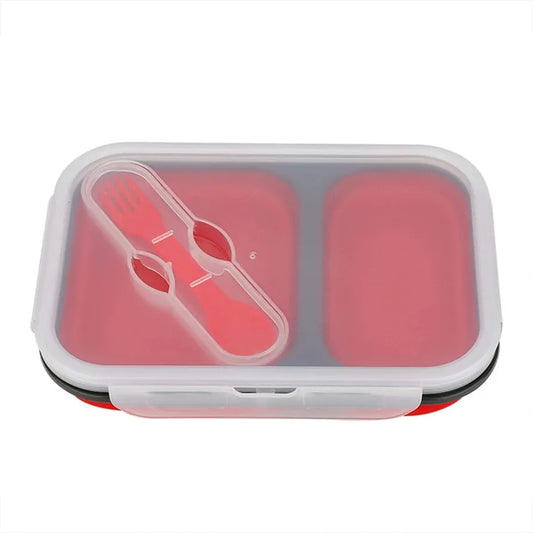 2 section silicone lunchbox