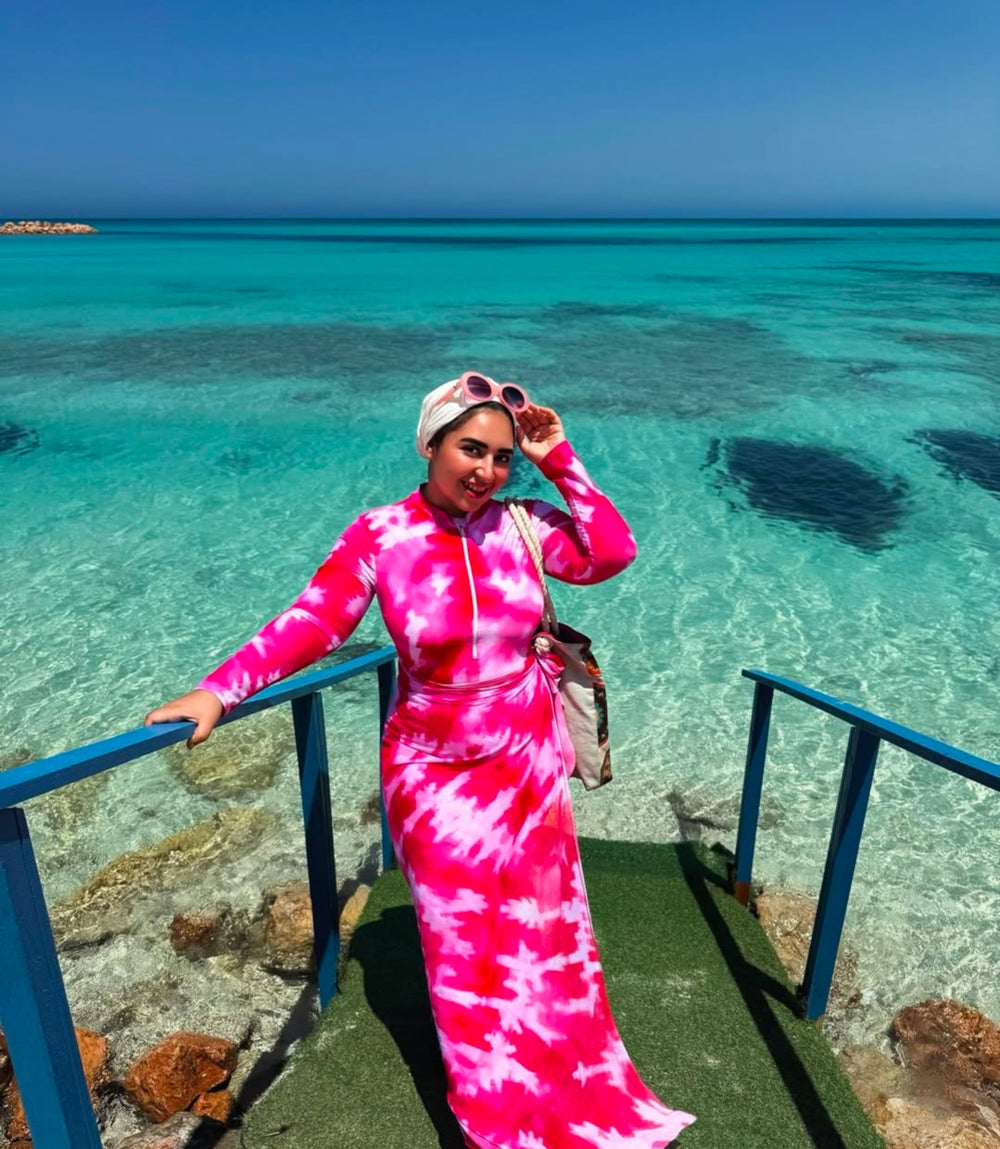 Client photo for Pink & white burkini