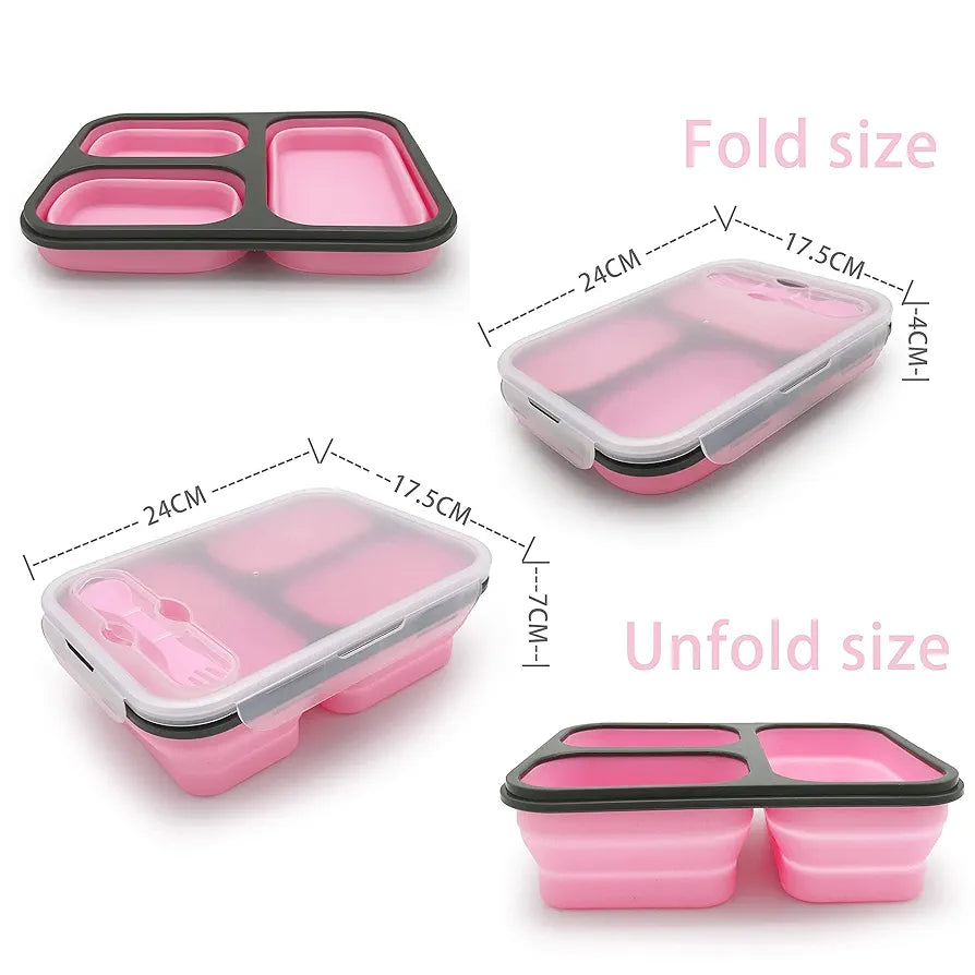 Silicone lunchbox 3 sections