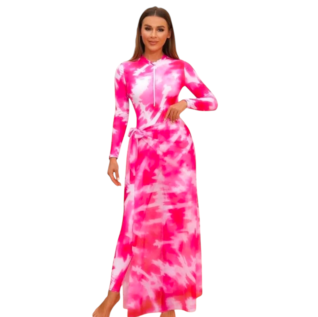 Pink & white burkini