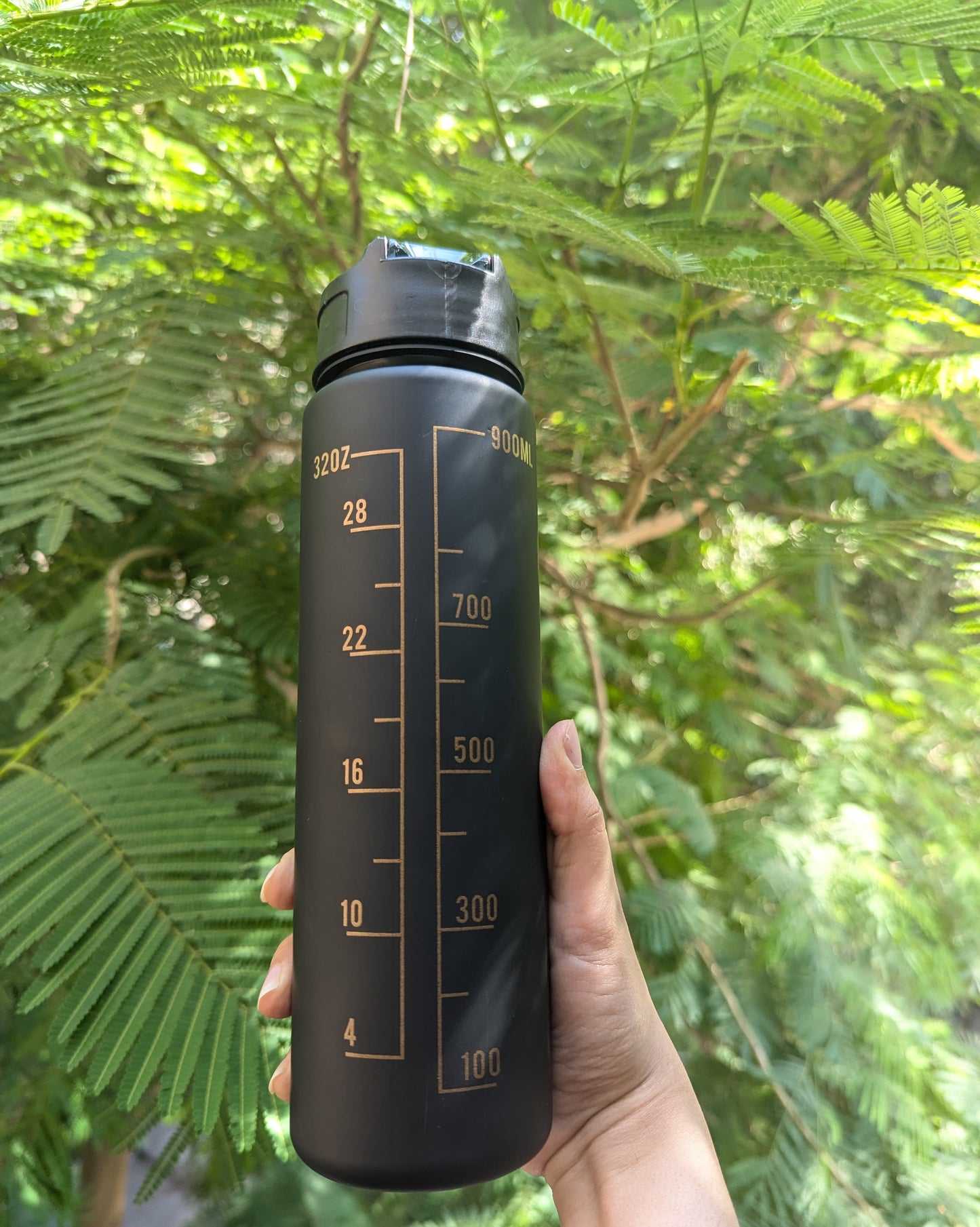 900ml black motivational bottle