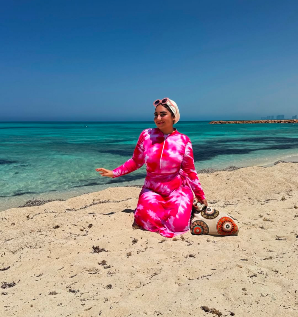 Client photo for Pink & white burkini
