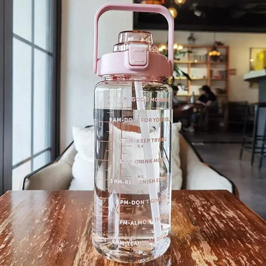 Pink transparent 2 litre bottle