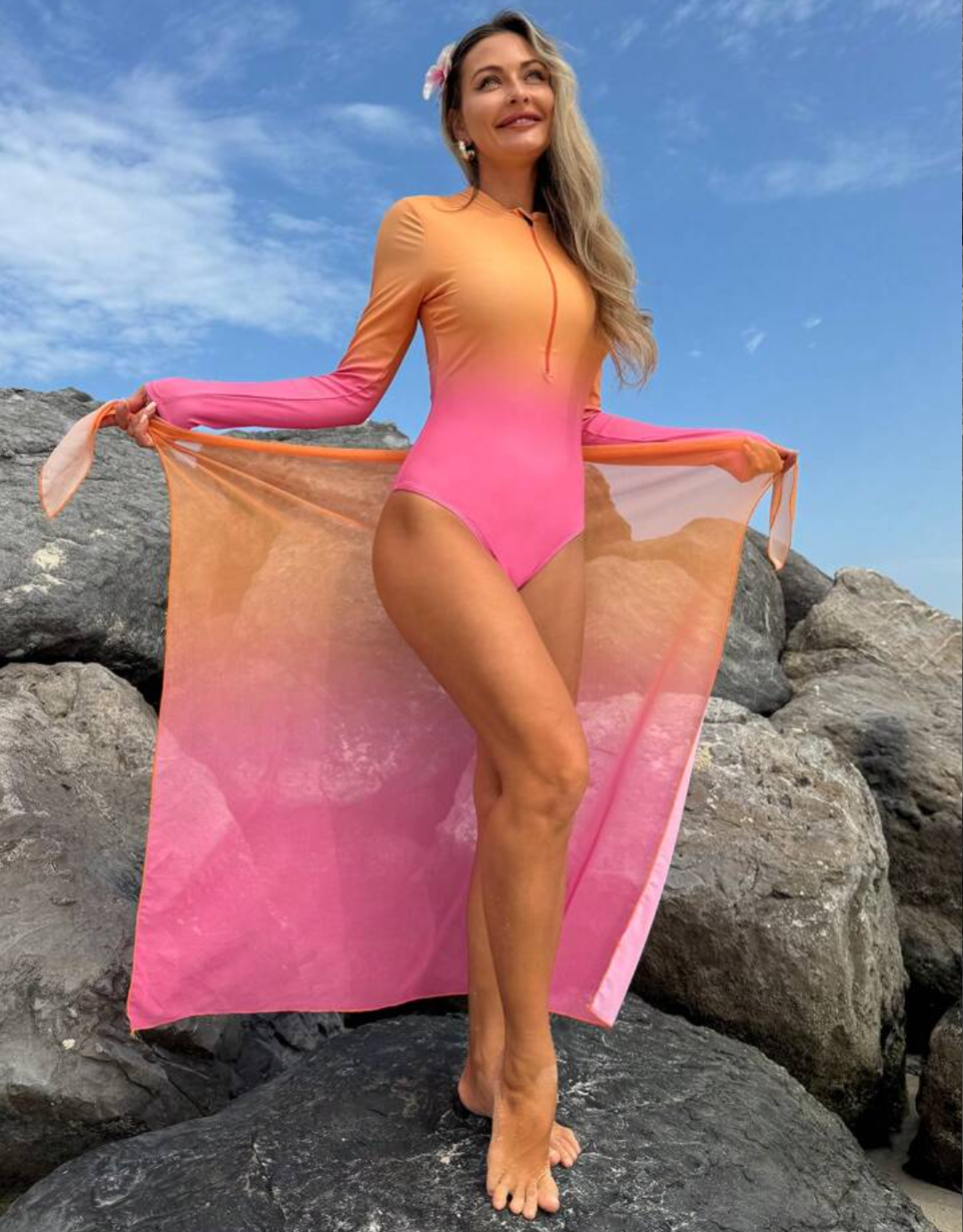 Orange pink Burkini