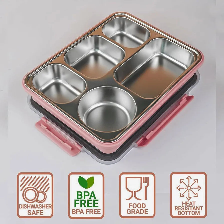 5 section stainless steel lunchbox