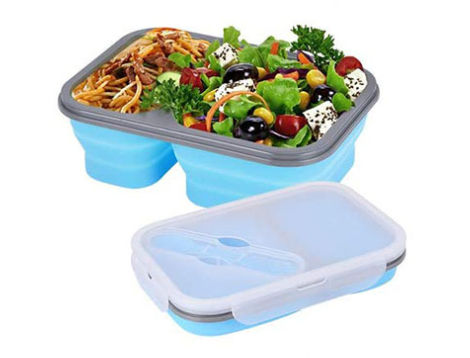 2 section silicone lunchbox