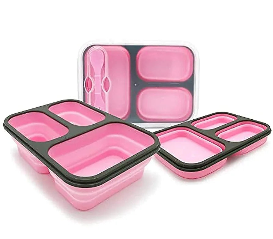 Silicone lunchbox 3 sections