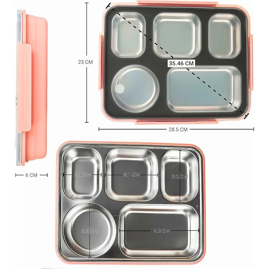 5 section stainless steel lunchbox
