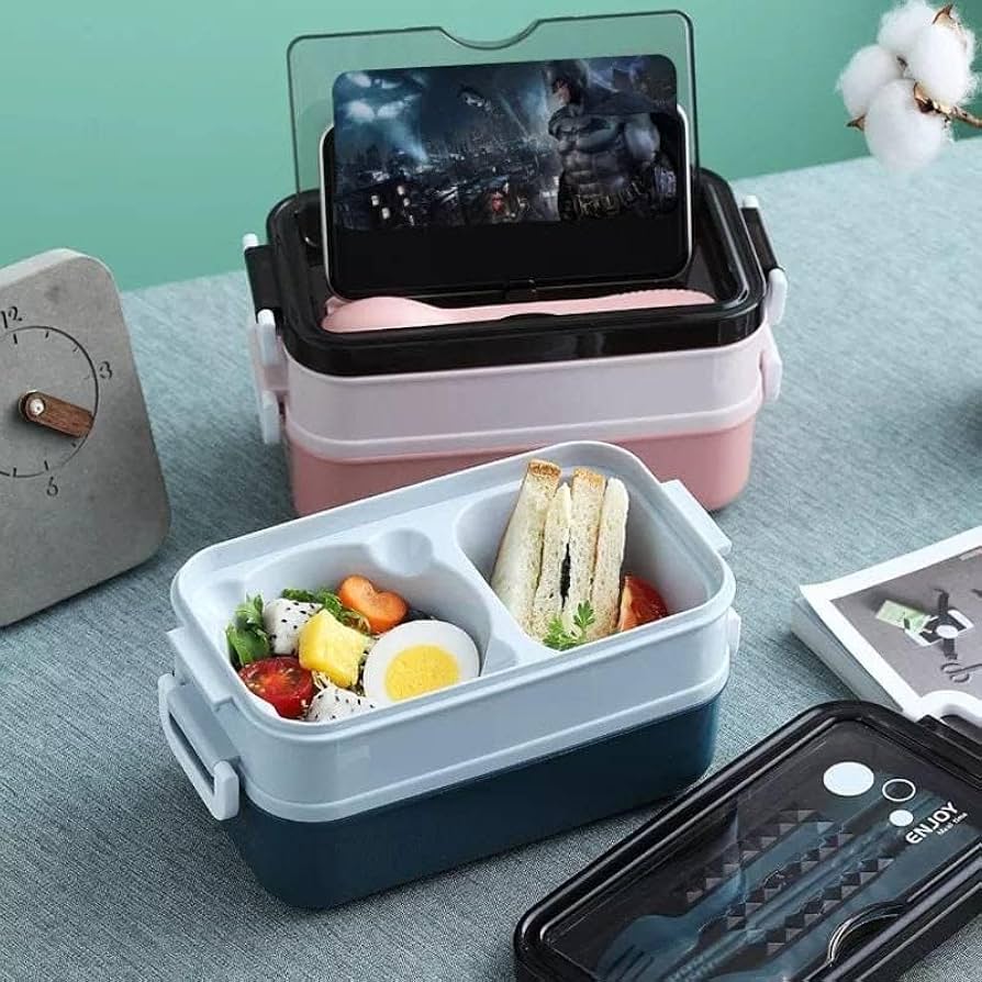 2 layer Plastic lunchbox