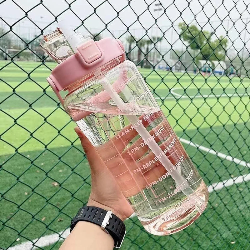 Pink transparent 2 litre bottle