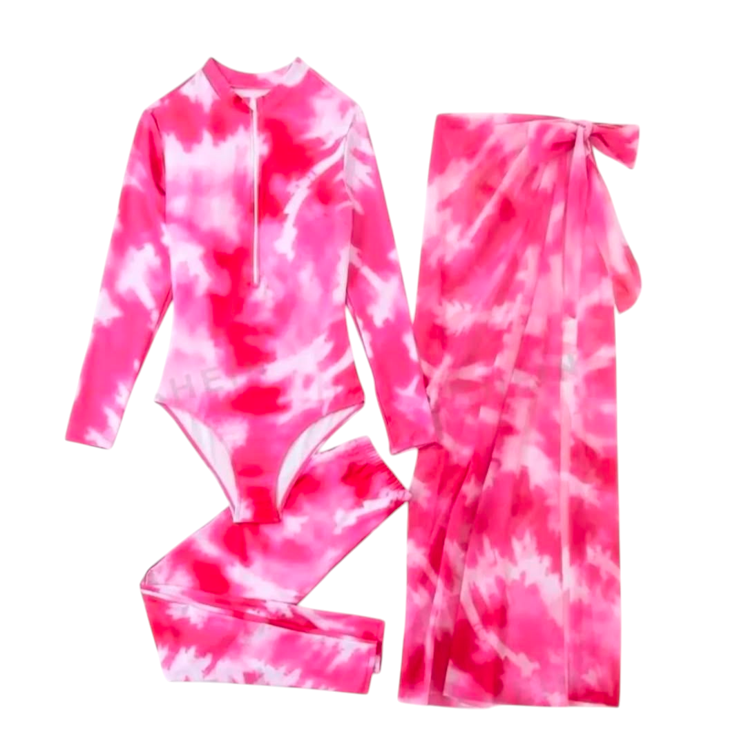 Pink & white burkini